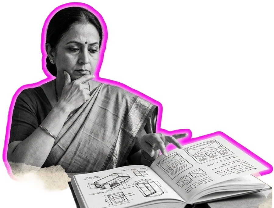 Woman drawing on a tablet with creative icons
